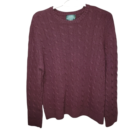 Lauren Ralph Lauren size XL wool cashmere blend maroon long sleeve sweater - Picture 1 of 6